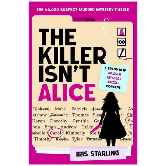 ClueLab™ “The Killer Isn’t Alice” Murder Mystery Puzzle Book